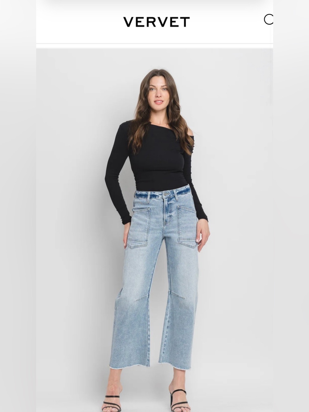 Vervet Heroine Barrel leg Light Wash Jeans - Women size 26 NWT
